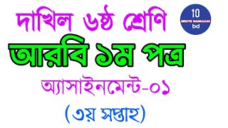 Dakhil Class 6Arabic 1st Paper  Assignment1  দাখিল ৬ষ্ঠ শ্রেণি আরবি ১ম ৩য় সপ্তাহ [upl. by Radec]