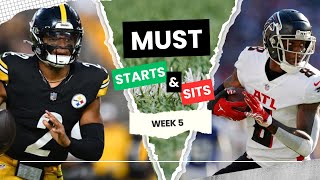 MUST Starts and Sits  Week 5  Fantasy That [upl. by Sup]