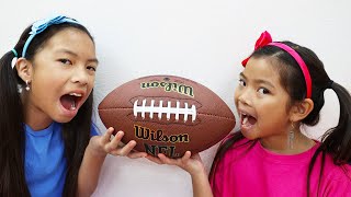 Emma and Wendy Pretend Play Real vs Fake Food Chocolate Challenge  Kids Toys Tools amp Football [upl. by Nicolis]