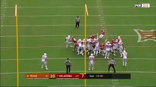 Austin Seibert 32 yard field goal 19 Texas vs 7 Oklahoma October 6 2018 [upl. by Kalina745]