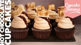 Hot Chocolate Cupcake Recipe with Toasted Marshmallows  Cupcake Jemma [upl. by Red]