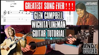 Guitar Backing Track  Wichita Lineman  Glen Campbell [upl. by Rednasxela]