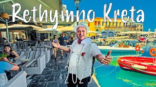 Rethymno Crete walking tour 4k Greece 2023 [upl. by Nirda78]