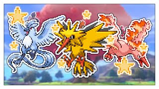 Os FRANGOS BRILHANTES de Kanto Shiny Articuno Zapdos e Moltres [upl. by Tennes351]