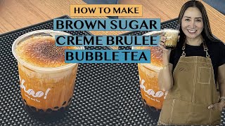 EASY ICED BROWN SUGAR VANILLA CREME BRULEE BUBBLE TEA [upl. by Neeka]