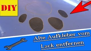 ⏩ AufkleberStickerKlebereste entferner oder Werbung vom Autolack restlos entfernen [upl. by Onitrof]