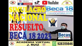 BECA 18 RESOLUCION PRIMER SIMULACRO 2023 MATEMATICA REPASO BECA 18 [upl. by Ceevah]