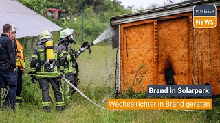 SCHLITZ Wechselrichter in Brand geraten  Feuer in Solarpark in Fraurombach [upl. by Allesiram]