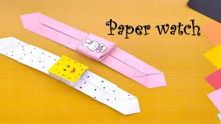 How to make a paper watch using One A4 paper  very easy Origami paper watch [upl. by Cyprio]