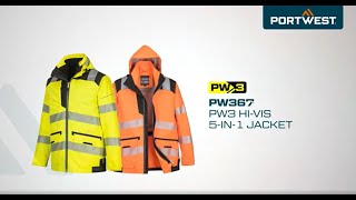 Portwest PW367  PW3 HiVis 5in1 Jacket  EN [upl. by Admana550]