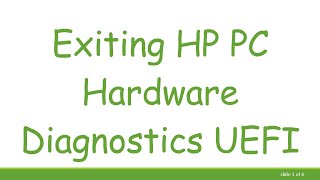 Exiting HP PC Hardware Diagnostics UEFI [upl. by Mckay]