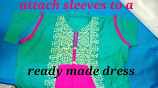 How to attach sleeves to a readymade kurti [upl. by Anavi]