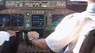 747400 Cockpit Approach and Landing into Ezeiza Runway 11 [upl. by Harlamert829]