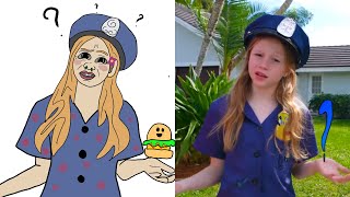 Nastya and the detective story about the police chase Drawing Meme l Like Nastya [upl. by Ezalb]