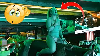 Pretty Girl Ride on Benidorm Bull  Mechanical Bull 4K  Spain Resort September 2024 [upl. by Asenab]