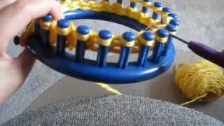 How To Cast on and knit using a circular loom [upl. by Rosenblast]