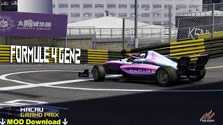 Assetto Corsa FORMULE 4 GEN 2 Macau GP Hotlap  Mod download [upl. by Neirual]