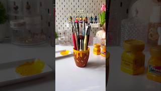 Diy paint brush holder art diy artshorts shortviral diycrafts acrylicpainting craftideas [upl. by Gunn501]