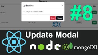 How to Show React JS Bootstrap Modal Popup Component For Update Post  React Node JS Mongo CRUD 8 [upl. by Stalker]