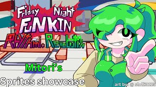 FNF Rhythmic Revolution v1 Mitori sprites showcase [upl. by Enneirb838]