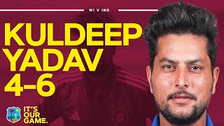 WristSpin Bowling Spell  Kuldeep Yadav Takes 46 In The Caribbean  West Indies v India  1st ODI [upl. by Nairrad]