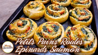 Petits Pains Roulés Epinard Saumon Recette Facile [upl. by Boser]