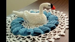 swan napperon crochet steps part1 كروشيه خطوات مفرش البجع الجزء الاول [upl. by Catherina688]