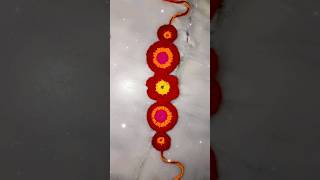 🪡 Handmade Quick Rakhi for bhai 🌸Leftover Yarn Project 1720 diy art rakshabandhan crochet [upl. by Ku]