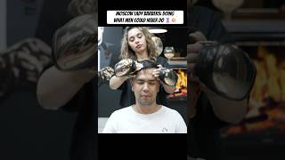 Moscow Lady Barbers Doing What Men Could Never Do 💈💥 asmr asmrbarber barbershop asmrhaircut [upl. by Glynda]