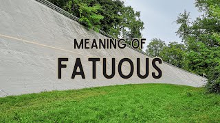 What is the meaning of Fatuous [upl. by Nehepts]