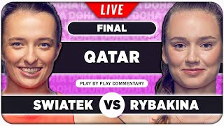 SWIATEK vs RYBAKINA • WTA Qatar Open 2024 Final • LIVE Tennis PlaybyPlay Stream [upl. by Cal914]