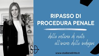 Ripasso procedura penale dalla notizia di reato allinizio delle indagini  Studiare Diritto Facile [upl. by Madelin]