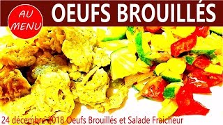 【OEUFS BROUILLÉS】  SALADE FRAICHEUR TOMATES CONCOMBRE  RECETTE FACILE VC0022 VS00043 AU010101 [upl. by Wilsey]