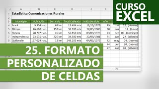 Curso de Excel 2024  Ejercicio 25 Formato de celdas personalizado [upl. by Elawalo]