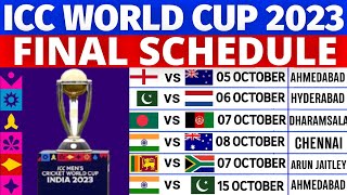 World Cup 2023 Schedule  ICC World Cup 2023 Schedule Time Table  ODI World Cup 2023 Date And Time [upl. by Ennaitsirk]