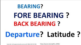 how we can find fore bearing  back bearing  departure  latitude [upl. by Melvyn]