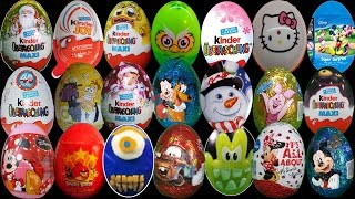 101 ★ Surprise Eggs ★ Disney Surprise Eggs Kinder Surprise Angry Birds Xmas Eggs FunnyVersary 2015 [upl. by Brodsky]