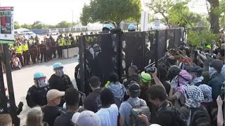 March on DNC protesters breach fence near United Center [upl. by Joslyn]