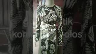 Gamis batik kombinasi polos terbaru kekinian modern [upl. by Yadsendew198]