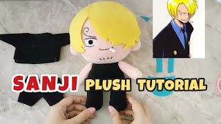 Plush Doll Tutorial quotONE PIECEquot SANJI  Character Plush DIY [upl. by Karlene717]