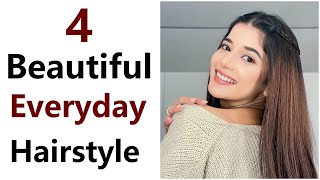 4 stylish easy everyday hairstyle  open hairstyle  easy hairstyle  hairstyles [upl. by Namref]