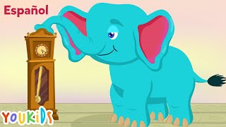 Hickory Dickory Dock ¡Elefante  Youkids Canciones infantiles [upl. by Druci]