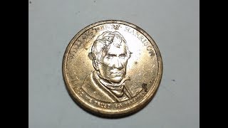 Presidential Dollar Coin William Henry Harrison [upl. by Nonnahsal]