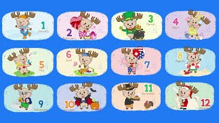 Months of The Year Song  Kindergarten Songs For Children  Nursery Rhymes and Baby Song [upl. by Alrahc]