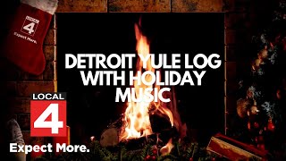 Holiday Fireplace Yule Log with Christmas Music from Detroit [upl. by Akimit216]