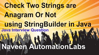 Check Two Strings are Anagram Or Not using StringBuilder in Java [upl. by Eineg]