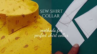 How To Sew A Shirt Collar  Sewing a CollarTechnique For Beginners Shirt Collar Stitching 27 [upl. by Milburn913]