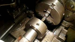 Thread tapping on lathe useing drills thread cutting tool [upl. by Jacinda599]