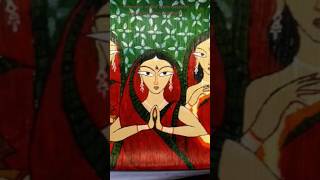 Jamini Roy painting🎨Plz subscribe my channelbengaliculture jaminiroyfolkartindia treditional [upl. by Nyrehtak]