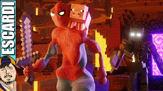 SPIDERPAPU escapa de MINECRAFT  Fandub Español [upl. by Acila195]